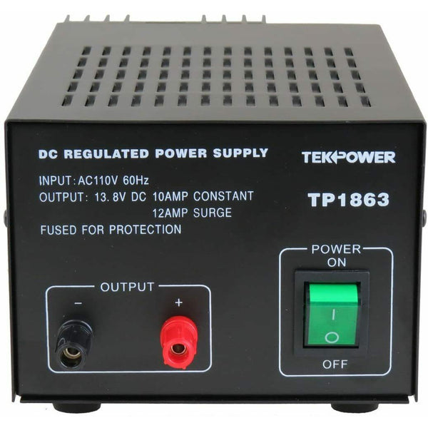 TekPower TP1863 12 Amp DC 13.8V Regulated Power Supply with Fuse Protection